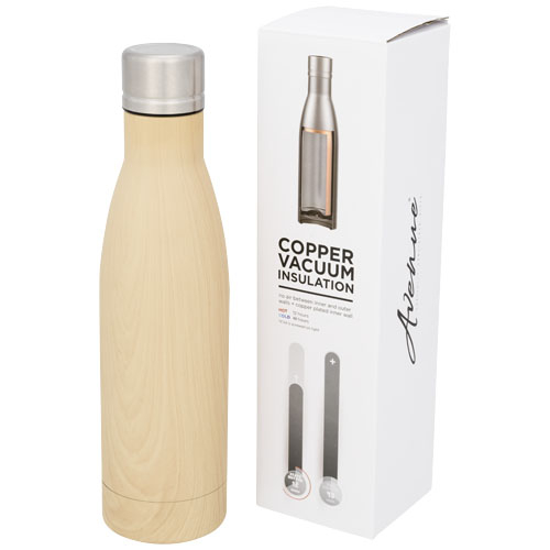 Bouteille isotherme 500 ml Vasa imitation bois en inox
