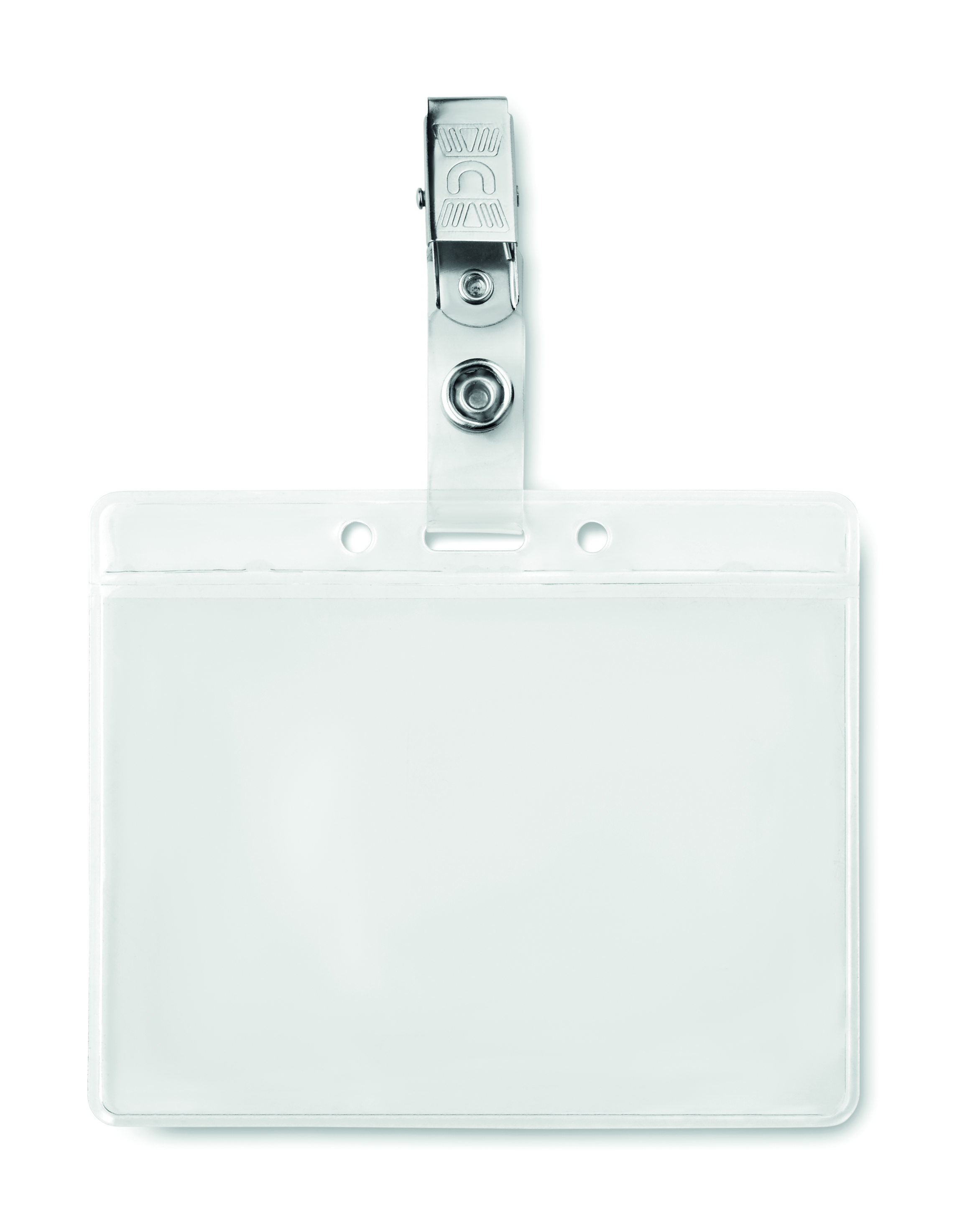 Porte-badge à clip métal en PVC