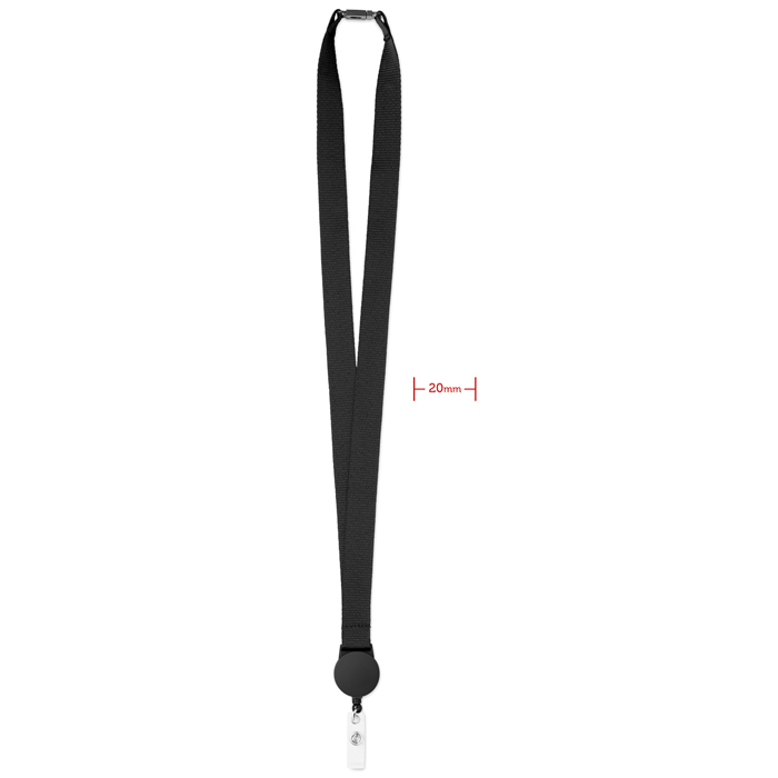Tour de cou avec porte-badge extensible en polyester
