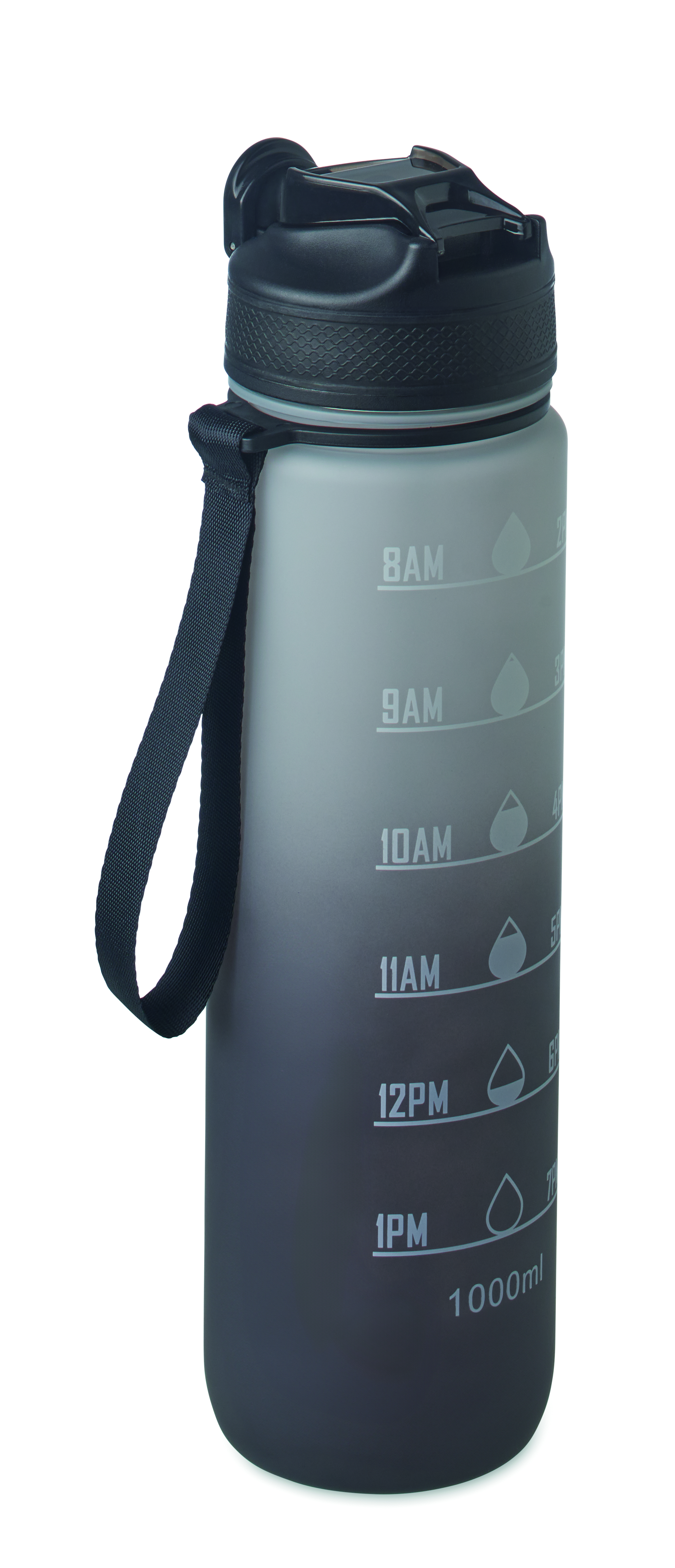 Bouteille de sport 1 L à paille en polyester recyclé