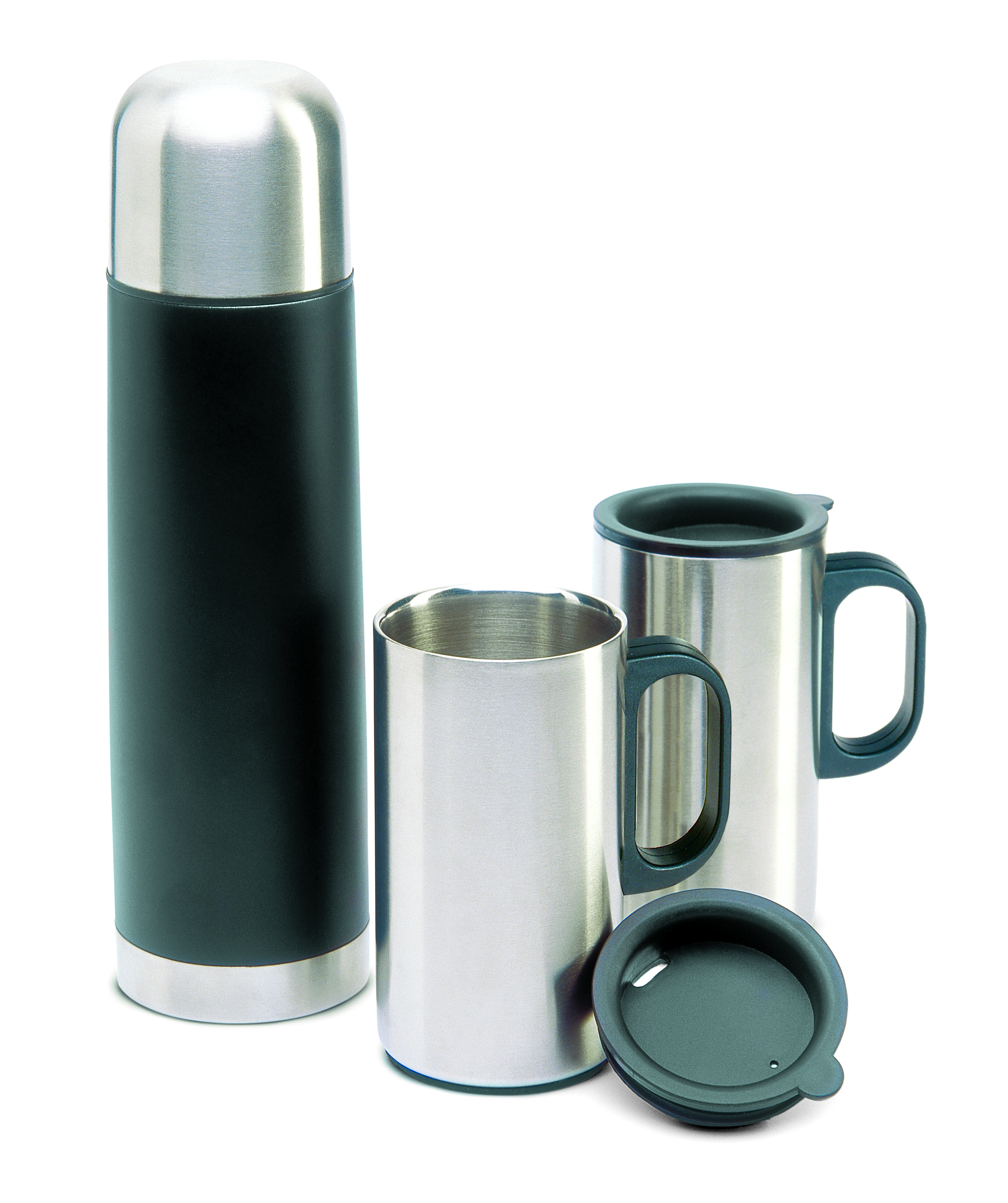 Bouteille isotherme 500 ml avec 2 tasses en inox