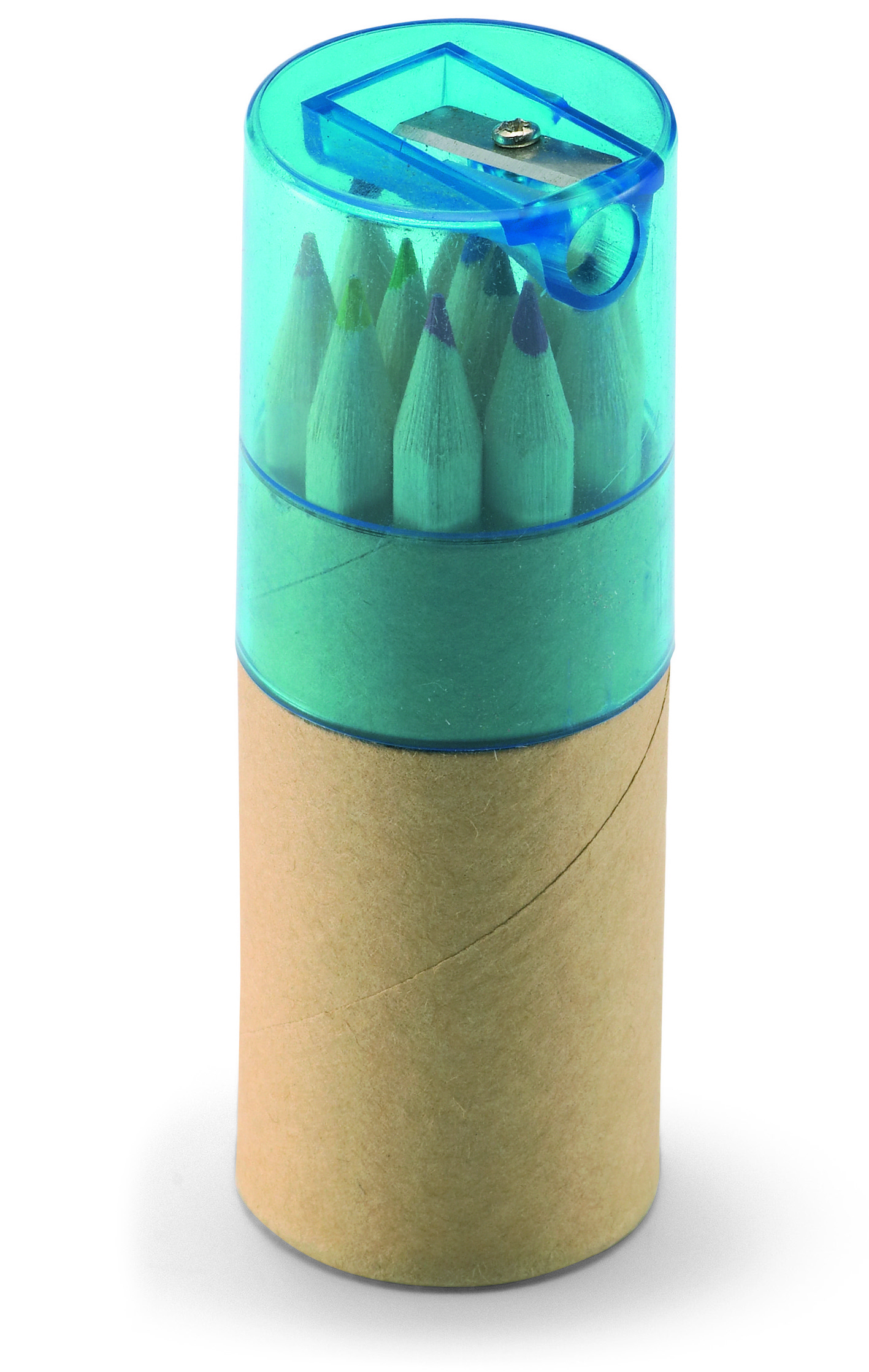 Crayons de couleur en tube avec taille-crayon (lot de 12)