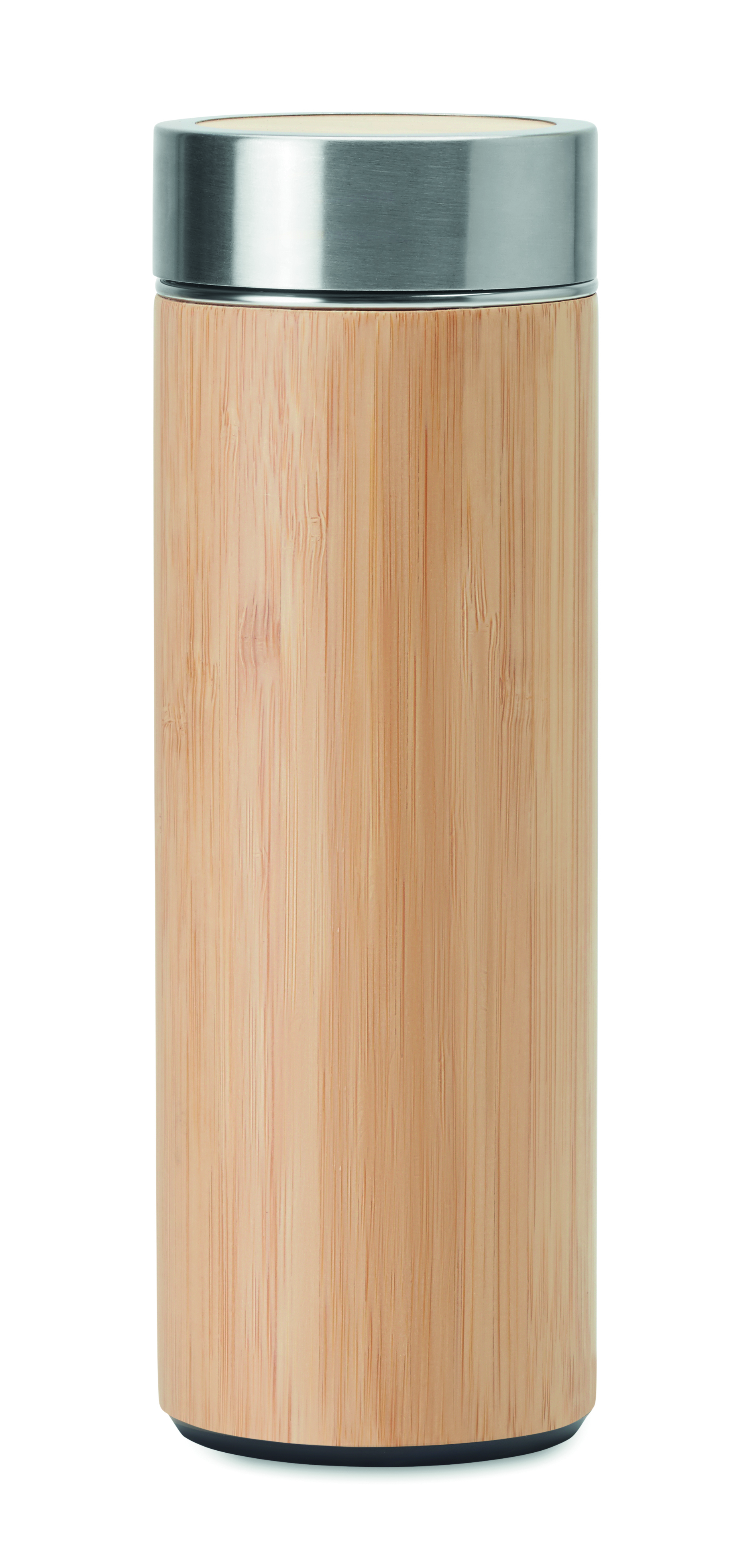Gourde isotherme 400 ml avec infuseur en inox et bambou