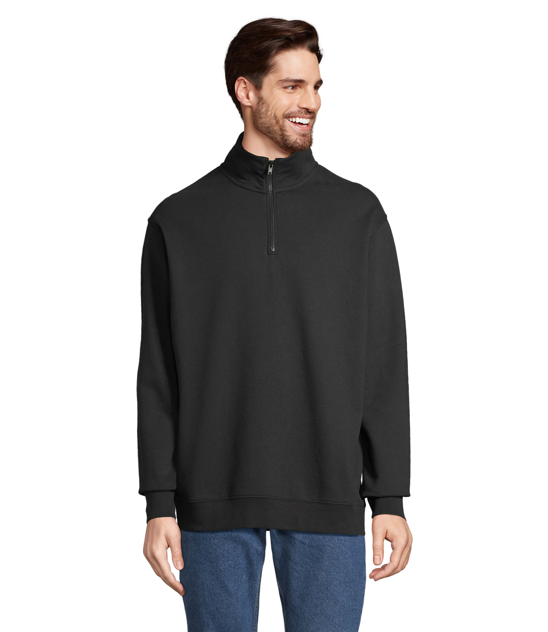 Sweat col camionneur Conrad en coton et polyester recyclé - Unisexe