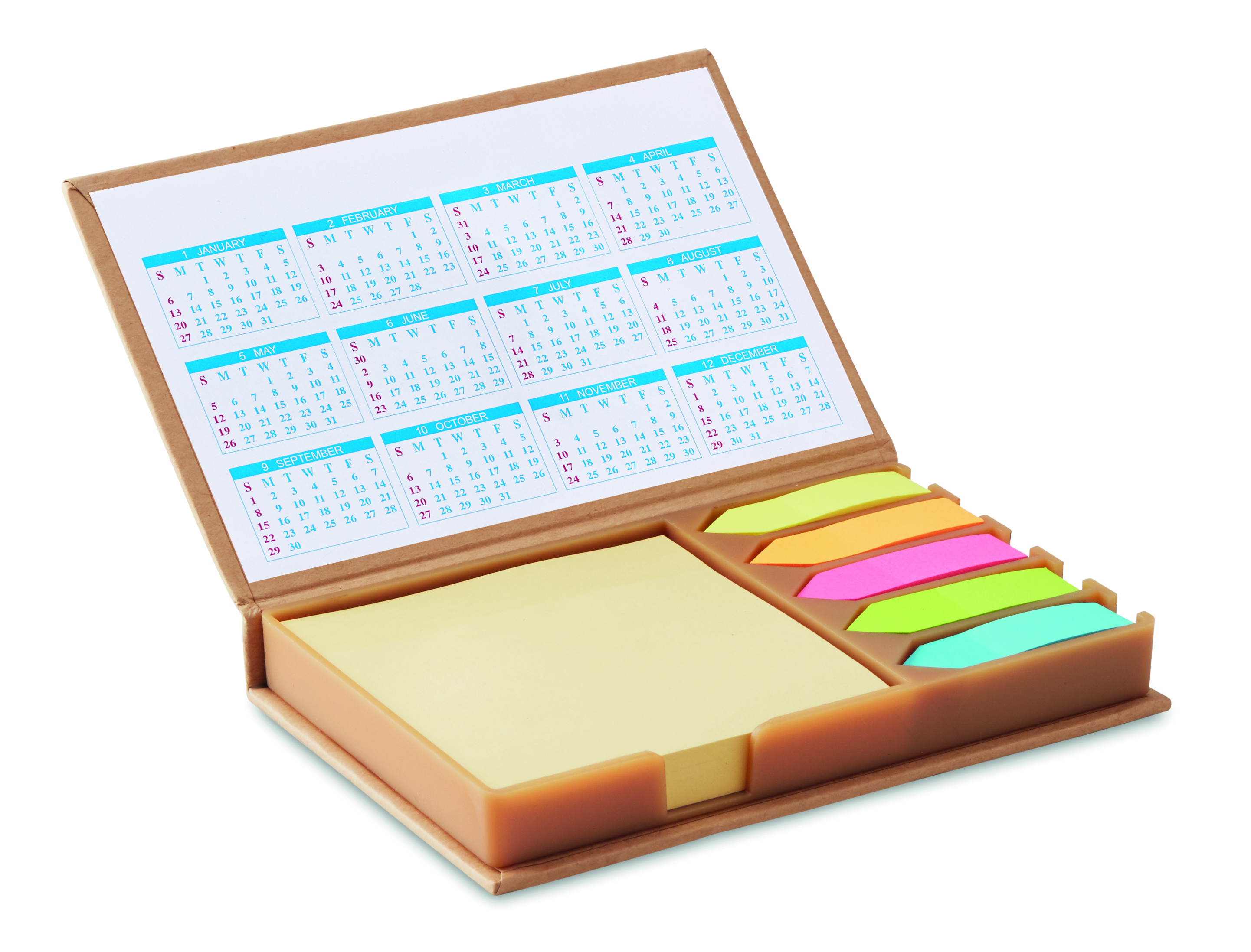 Set de notes de bureau avec calendrier
