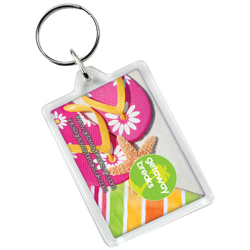 Porte-clés rectangulaire transparent