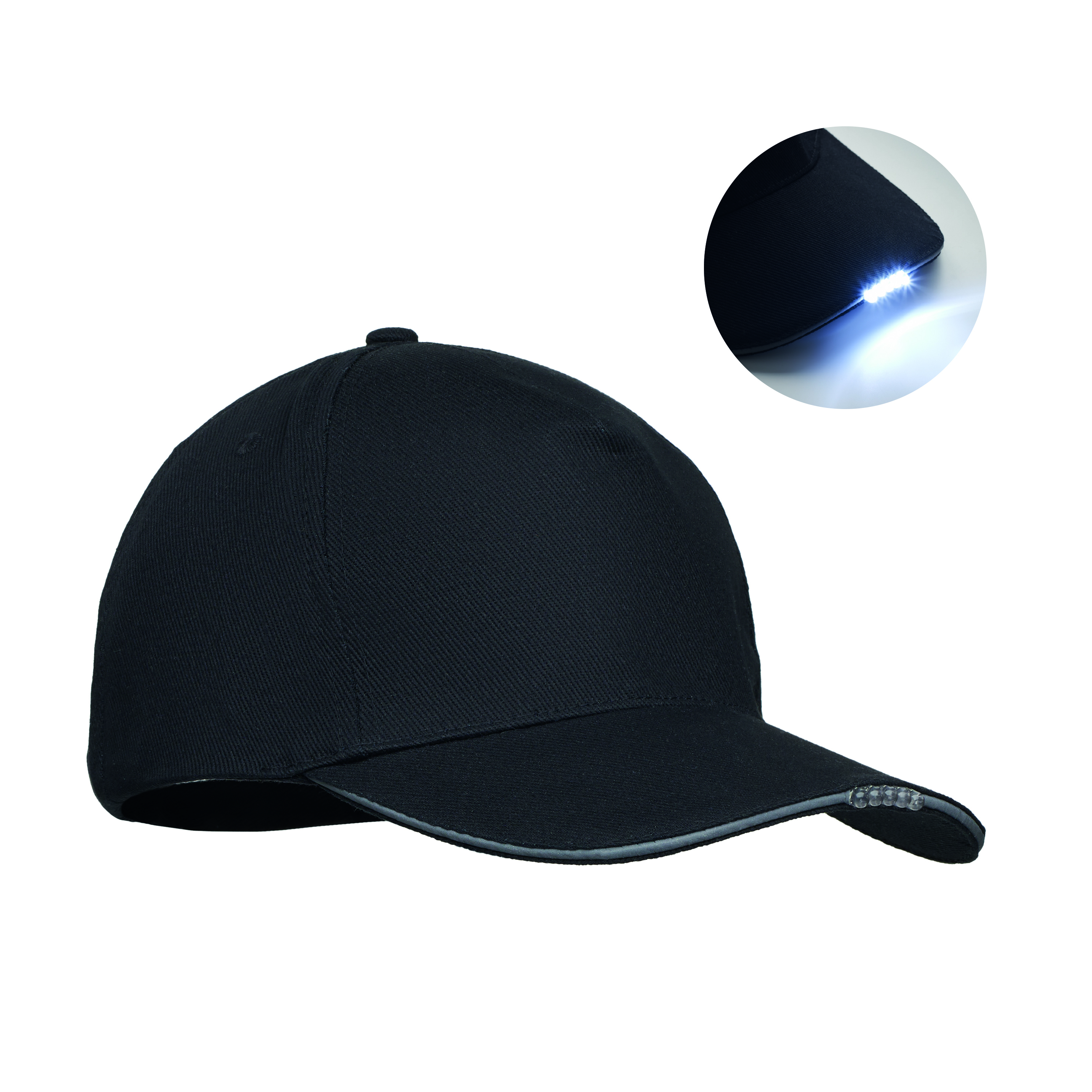 Casquette LED 5 pans en coton - Unisexe