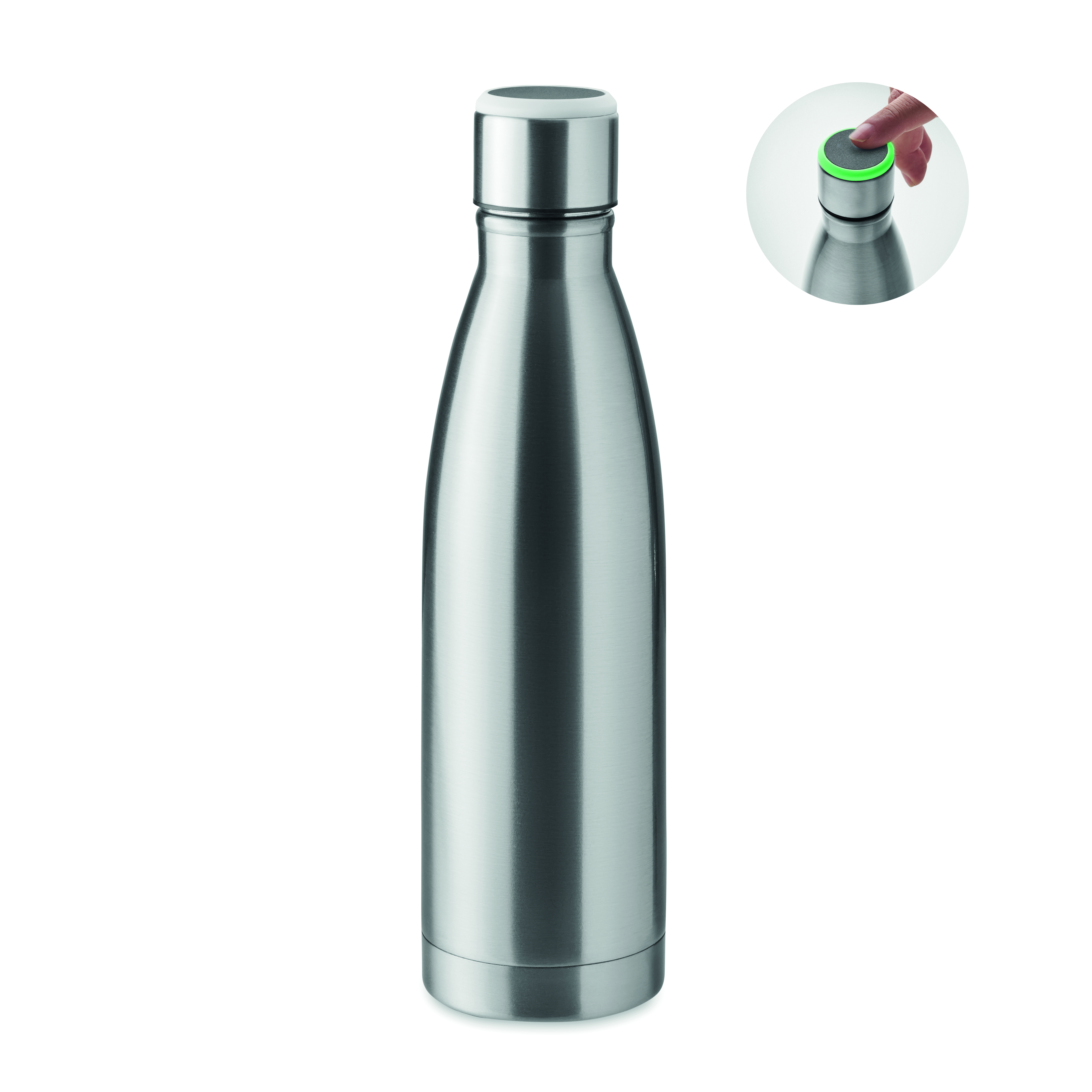Bouteille isotherme 500 ml à rappel lumineux en inox