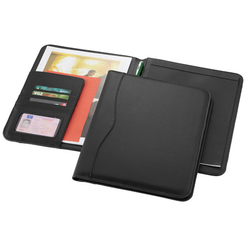 Conférencier A4 Ebony avec bloc 20 pages