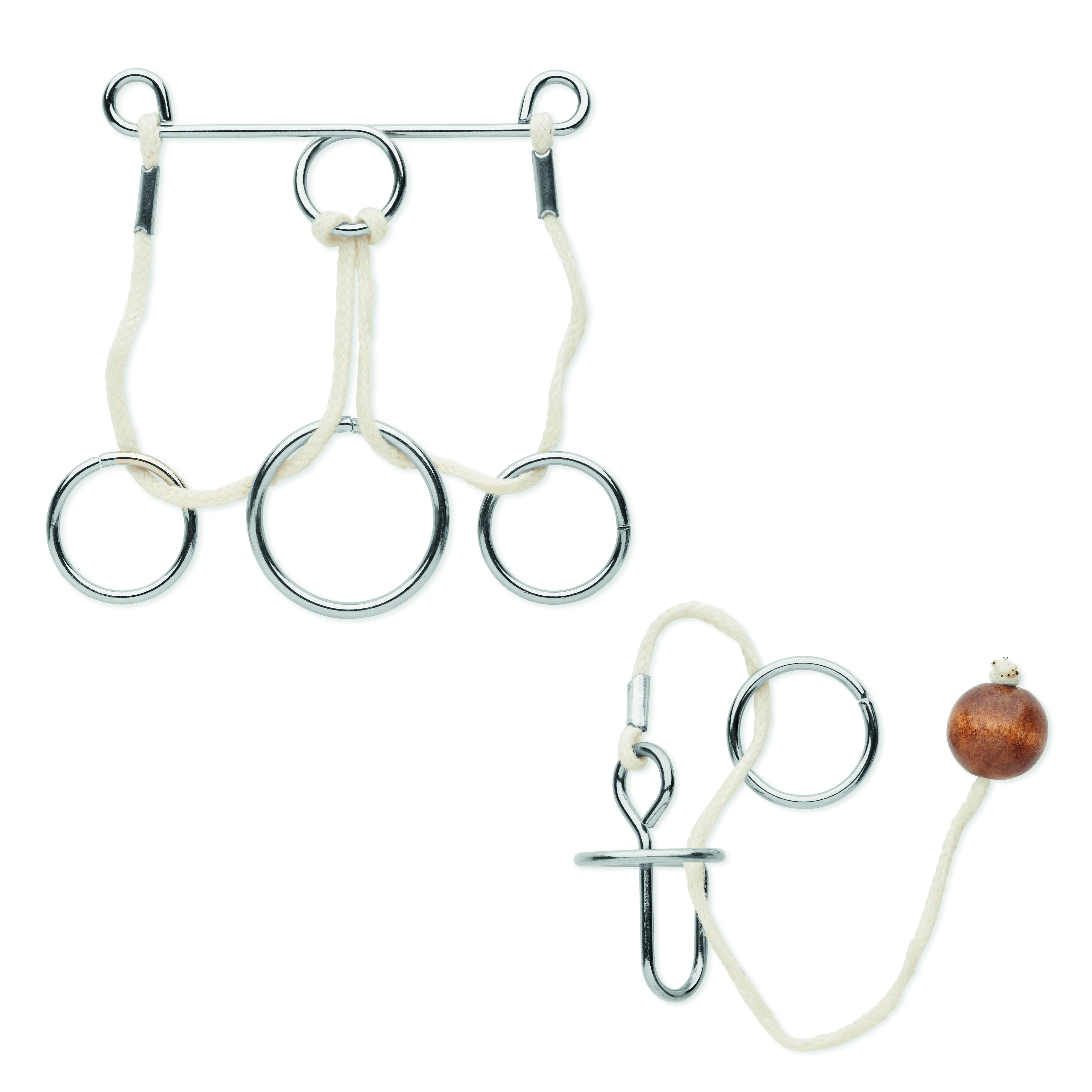 Jeu de 2 casse-tête en métal et bois