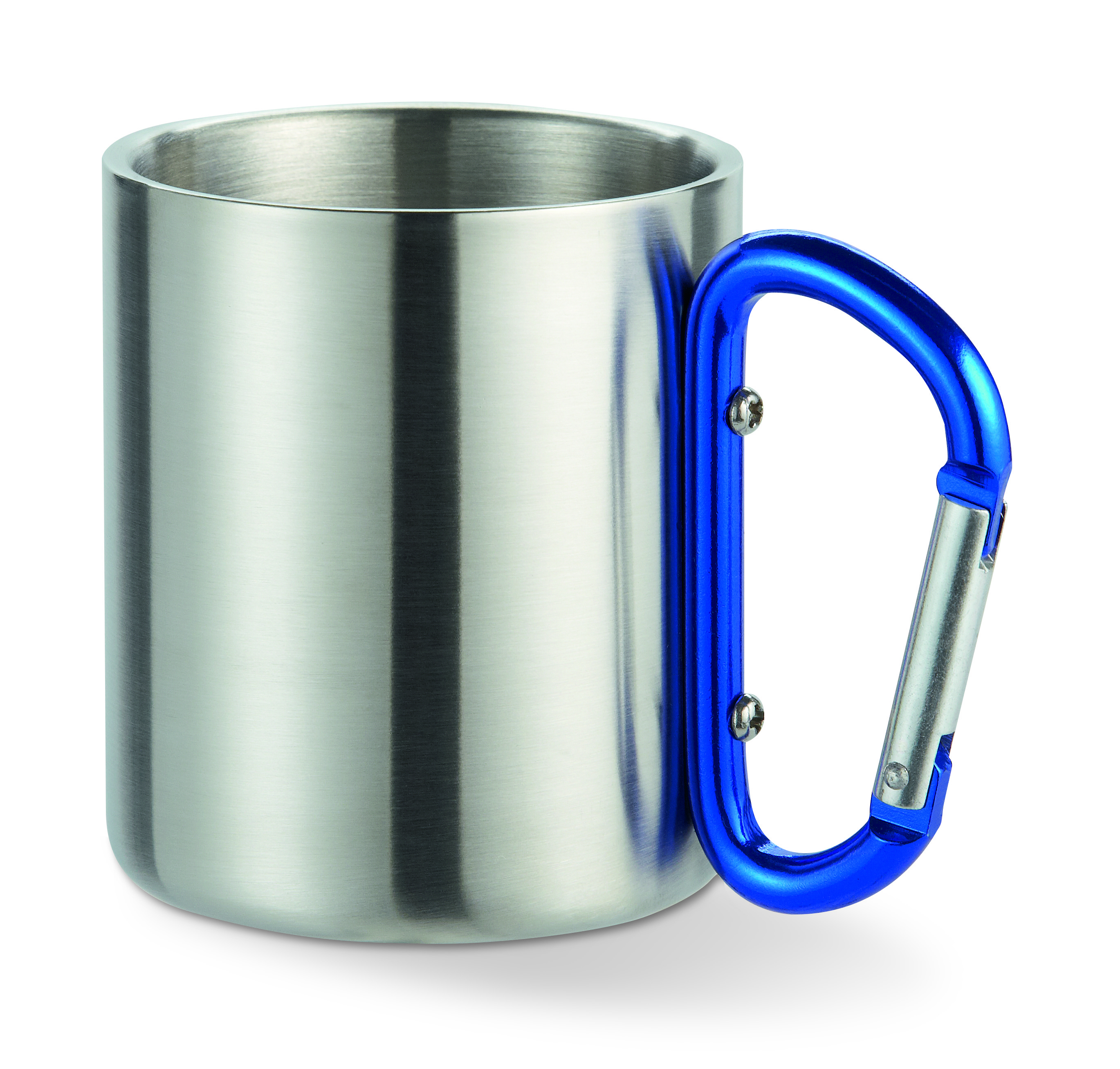 Mug double paroi à anse mousqueton en inox