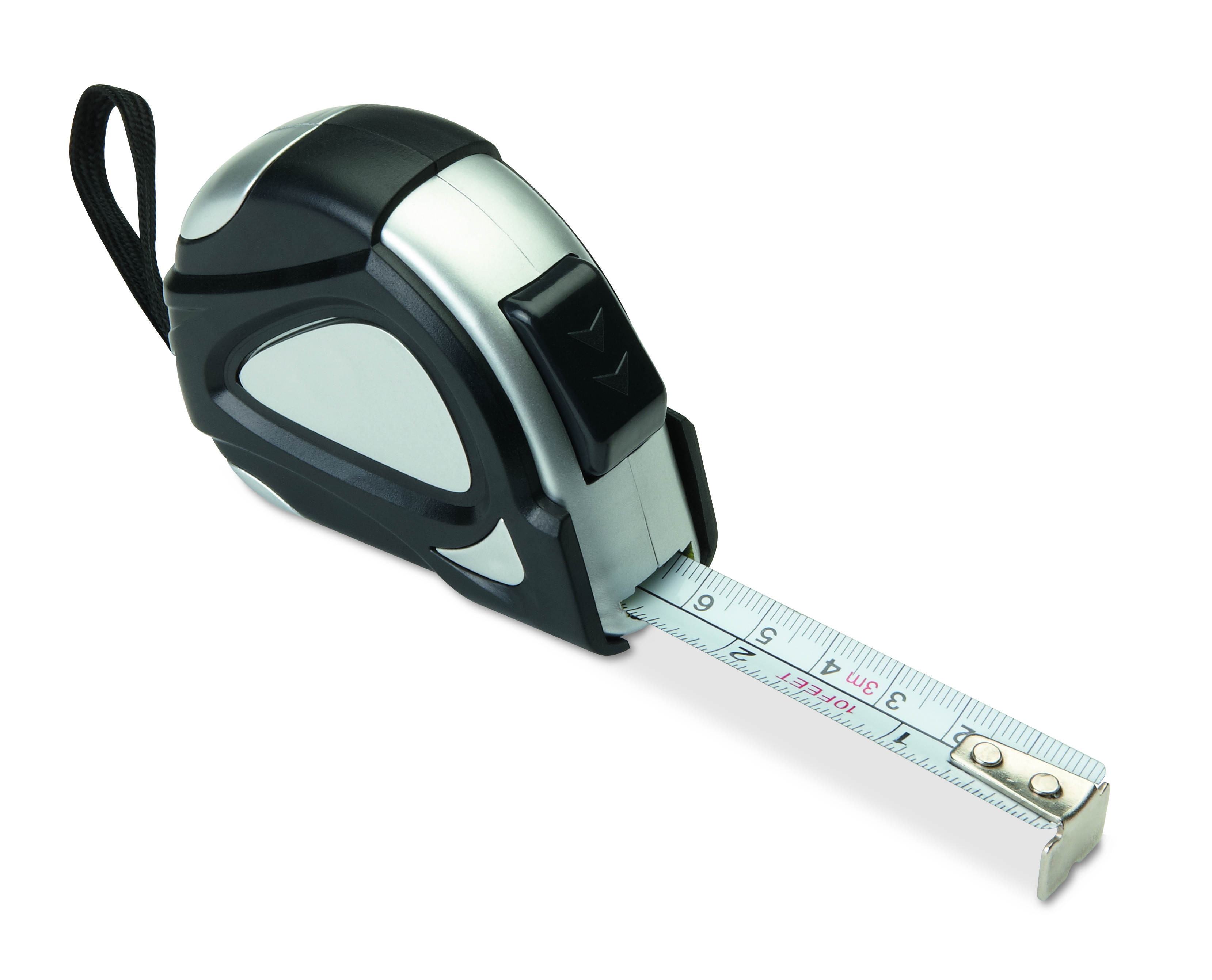 Mètre ruban 3 m argenté en ABS
