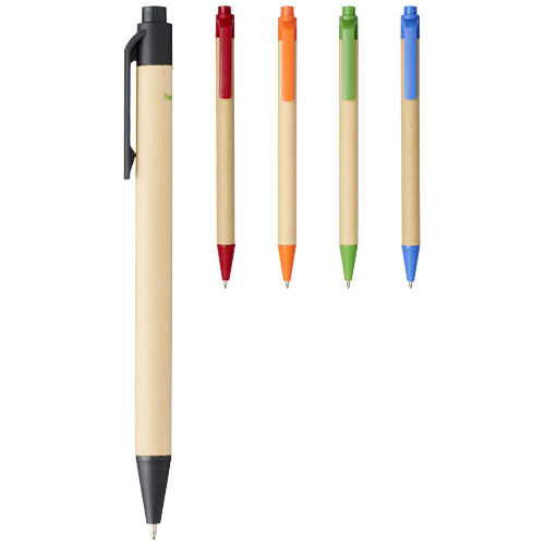 Stylo à bille en carton recyclé et plastique de maïs