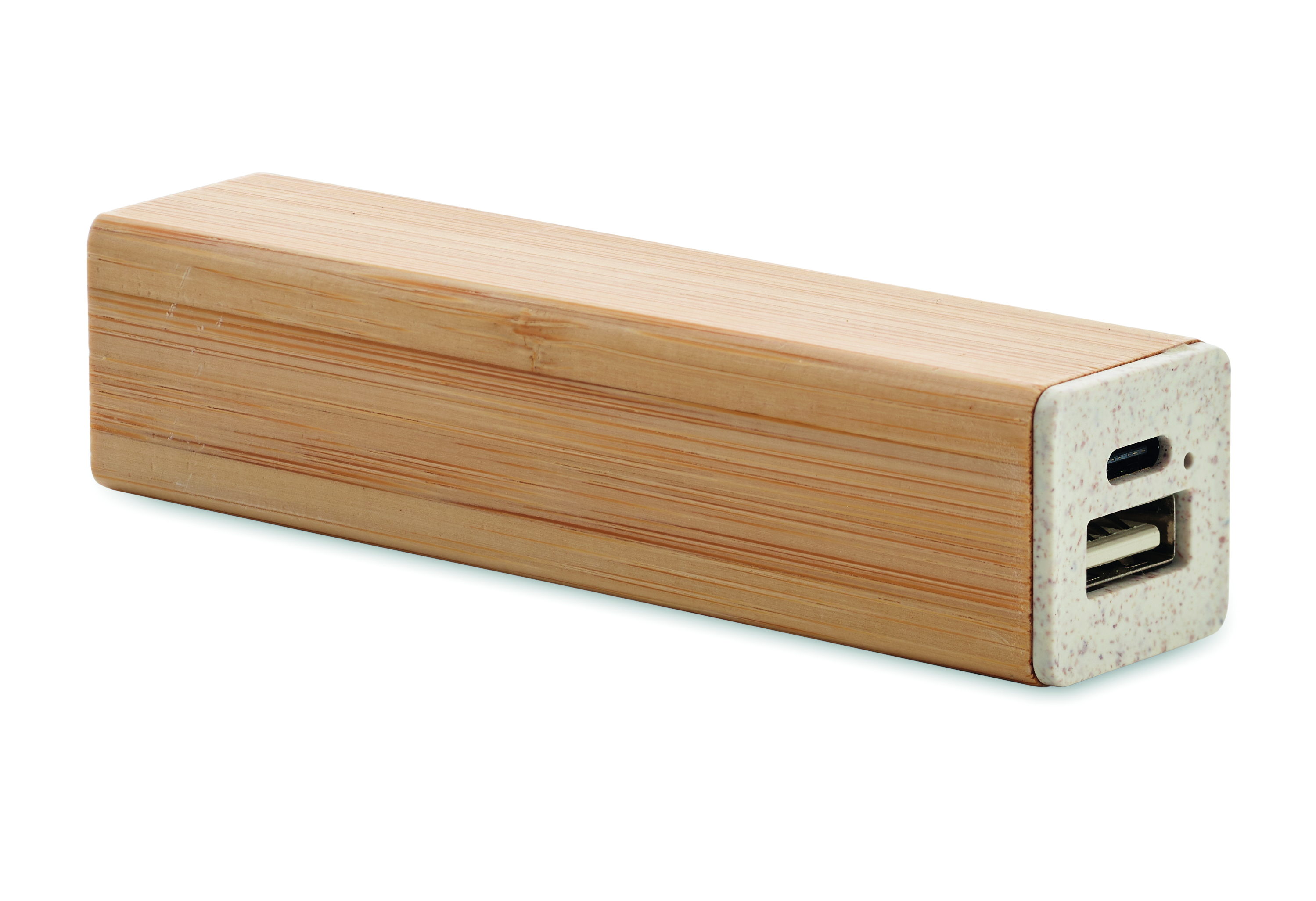 Batterie externe 2 600 mAh en bambou
