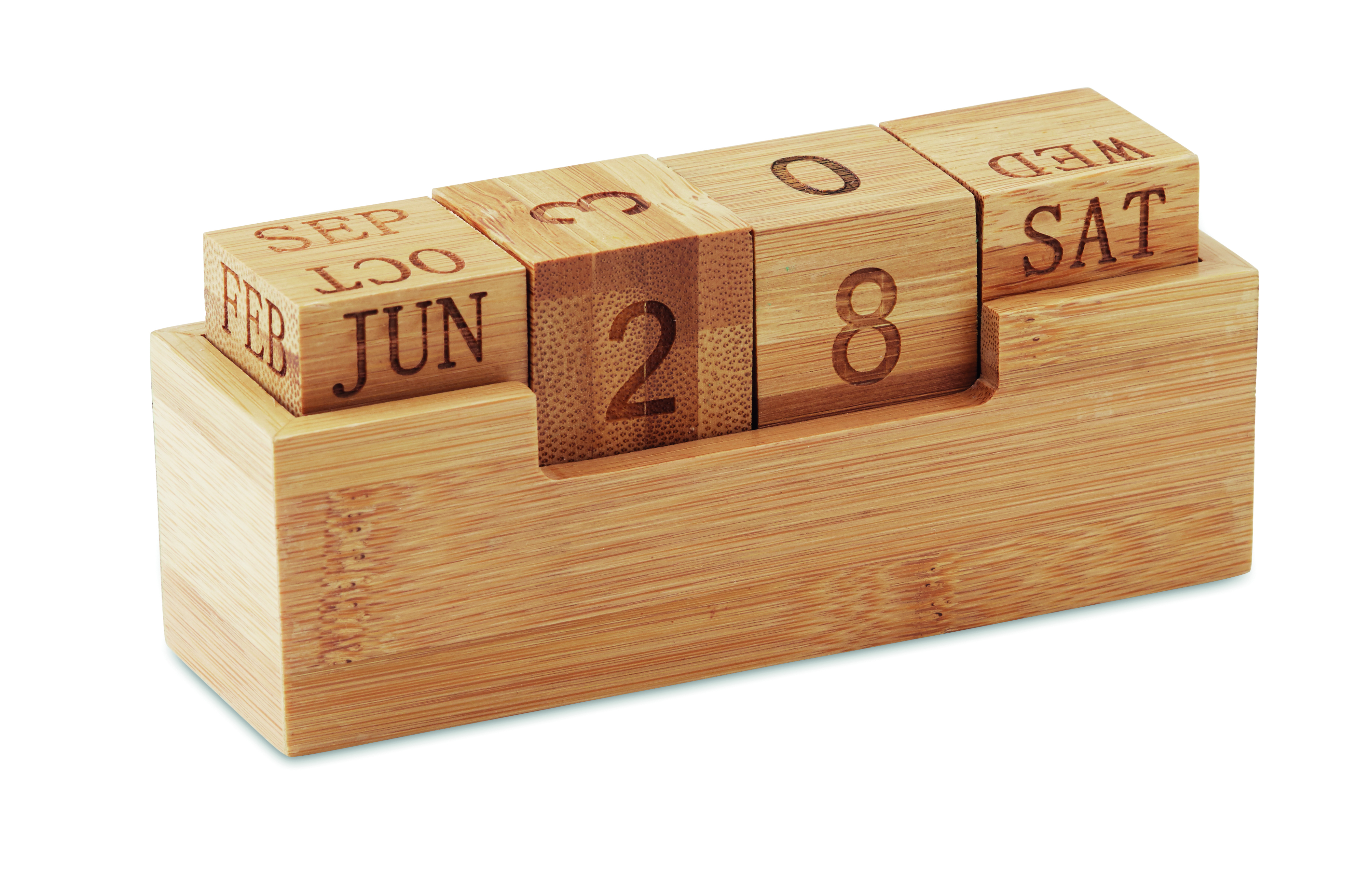Calendrier de bureau perpétuel en bambou