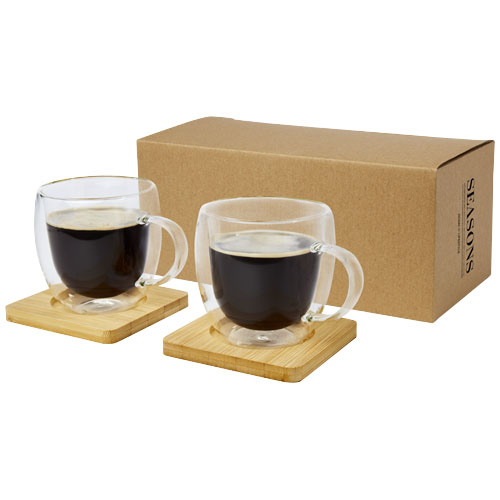 Set de 2 tasses 250 ml Manti en verre et bambou - Seasons
